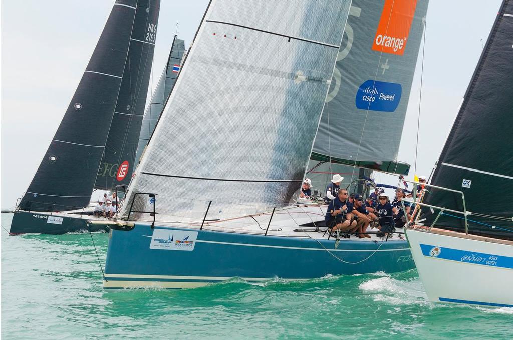 Foxy Lady VI (centre), storming to the front on the final day of the 2015 Top of the Gulf Regatta. Photo by Guy Nowell/ Top of the Gulf Regatta. © Guy Nowell/Top of the Gulf